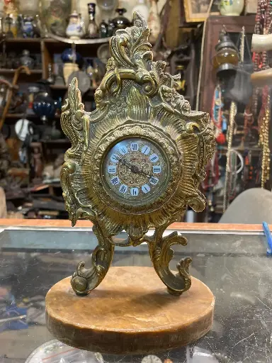 Antique Elegant Brass Bird Clock... 